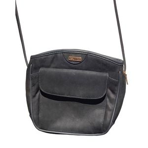 Sarne Black Suede & Leather Crossbody Purse